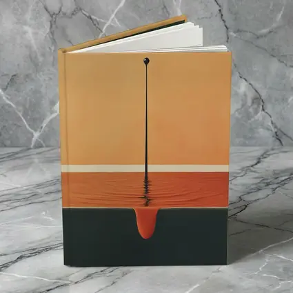 Minimalist Drop Falling Into Orange Pool