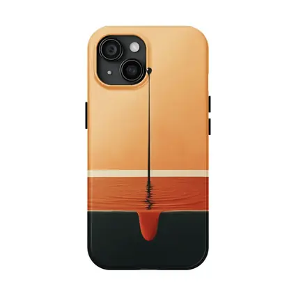 Minimalist Drop Falling Into Orange Pool