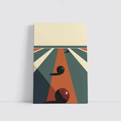 Retro Bowling Alley Geometric Minimalist Art