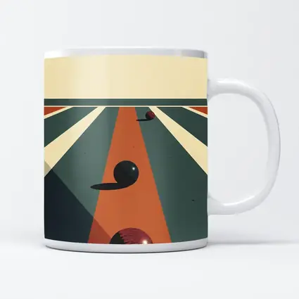 Retro Bowling Alley Geometric Minimalist Art