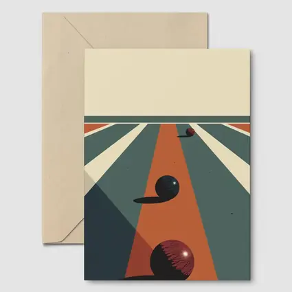 Retro Bowling Alley Geometric Minimalist Art