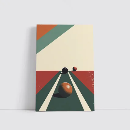 Retro Bocce Balls Minimalist Geometric Art