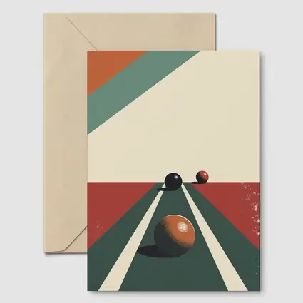Retro Bocce Balls Minimalist Geometric Art