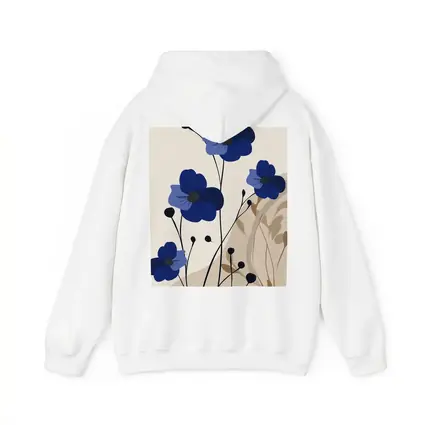 Blue Anemone Flowers Minimalist Botanical Art