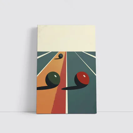 Retro Lawn Bowls Sport Minimal Art