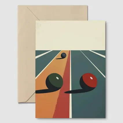 Retro Lawn Bowls Sport Minimal Art