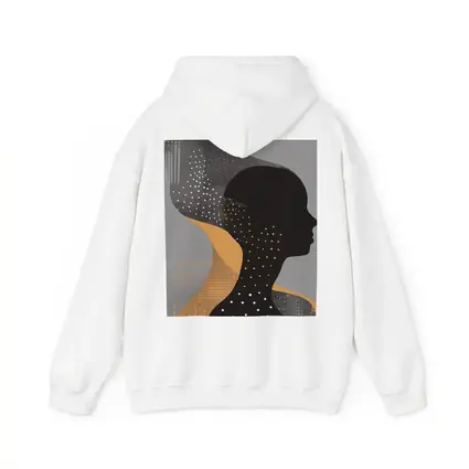 Black Female Silhouette Abstract Gray Background Art