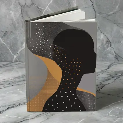Black Female Silhouette Abstract Gray Background Art