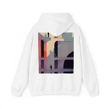 Geometric Brutalist Architecture Figures Pastel Art