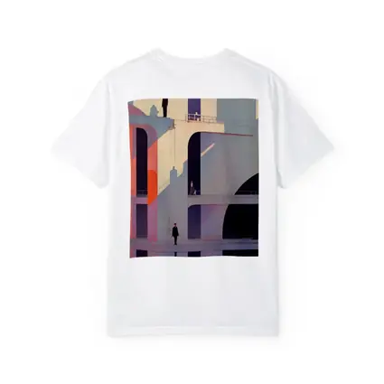 Geometric Brutalist Architecture Figures Pastel Art