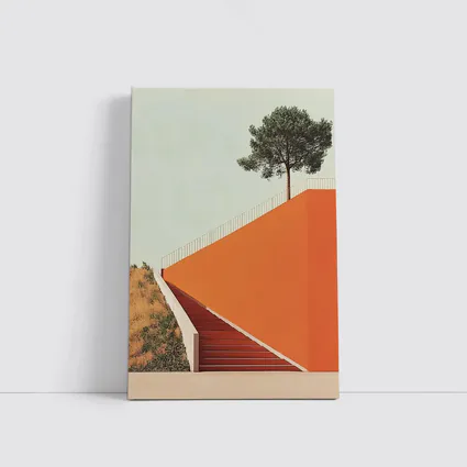 Orange Staircase Wall Lone Pine Tree