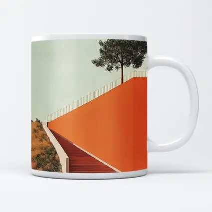 Orange Staircase Wall Lone Pine Tree