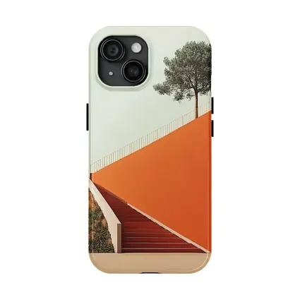 Orange Staircase Wall Lone Pine Tree