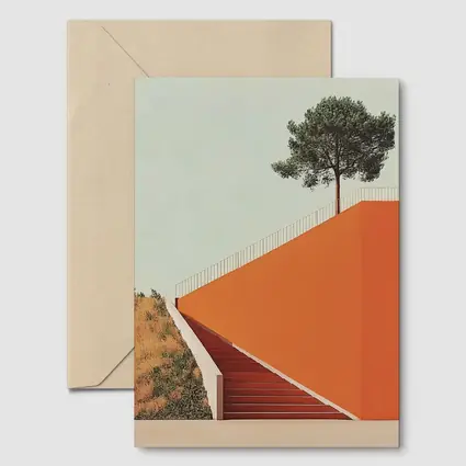 Orange Staircase Wall Lone Pine Tree