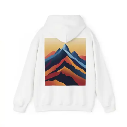 Abstract Mountain Peaks Warm Sunset Sky