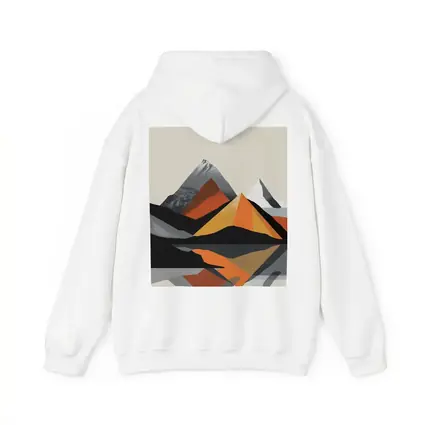 Abstract Mountain Reflection Geometric Orange Gray