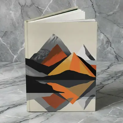 Abstract Mountain Reflection Geometric Orange Gray