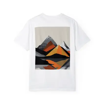 Abstract Mountain Reflection Geometric Orange Gray