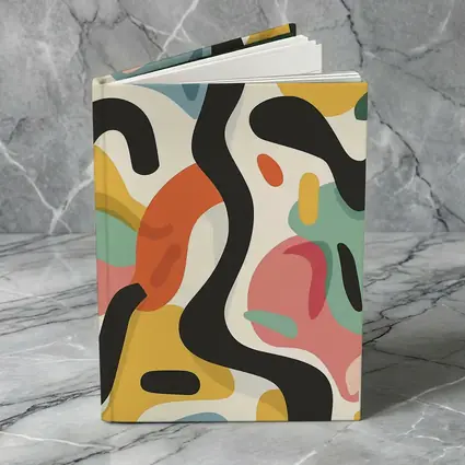Abstract Colorful Organic Shapes Cream Background