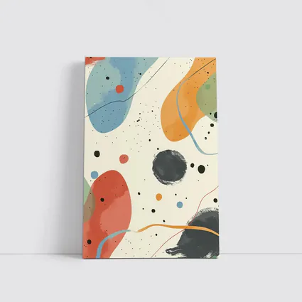 Colorful Abstract Shapes Beige Minimal Art