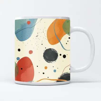 Colorful Abstract Shapes Beige Minimal Art