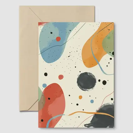 Colorful Abstract Shapes Beige Minimal Art