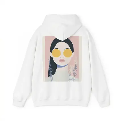 Minimalist Woman Portrait Yellow Sunglasses Pink