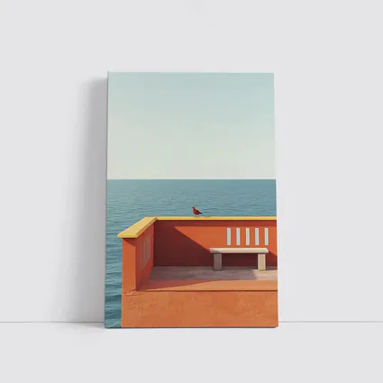 Red Bird on Orange Terrace Ocean View