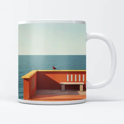 Red Bird on Orange Terrace Ocean View