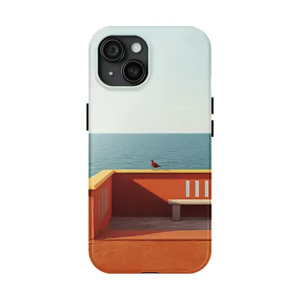 Red Bird on Orange Terrace Ocean View