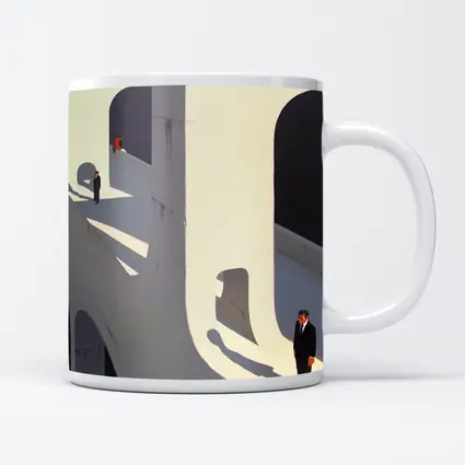 Surreal Architecture Men Standing Bold Shadows