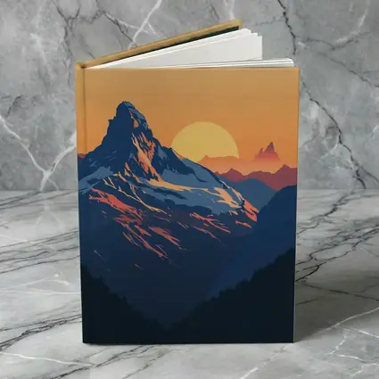 Matterhorn Mountain Sunset Orange Sky Illustration