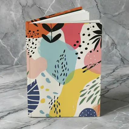 Colorful Abstract Botanical Shapes Mixed Media Art