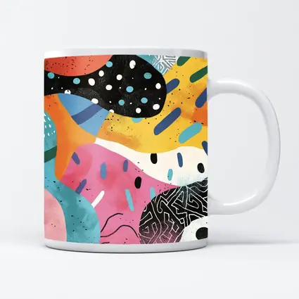 Colorful Abstract Shapes Mixed Pattern Art
