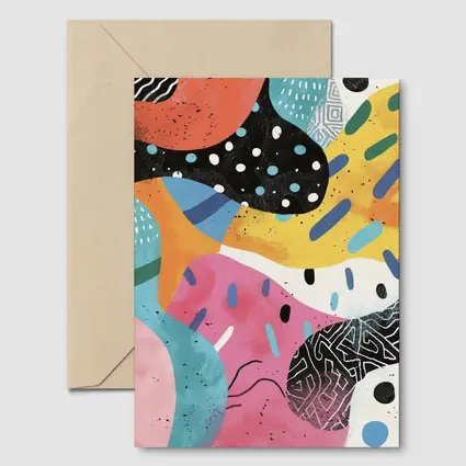 Colorful Abstract Shapes Mixed Pattern Art