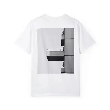 Brutalist Concrete Balcony Building Black White