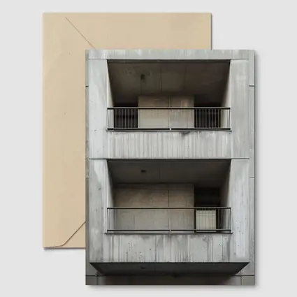 Brutalist Concrete Building Facade Balconies Architecture