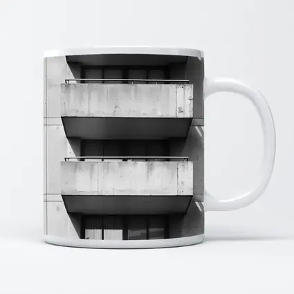 Brutalist Concrete Balconies Black and White