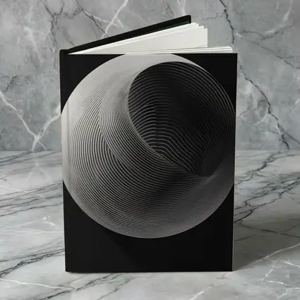 Abstract Sphere Concentric Lines Black Background