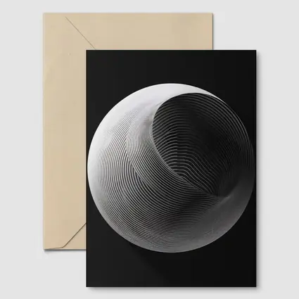 Abstract Sphere Concentric Lines Black Background