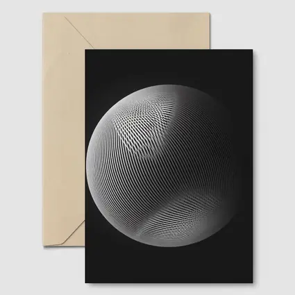 Geometric Line Sphere Black Background Abstract