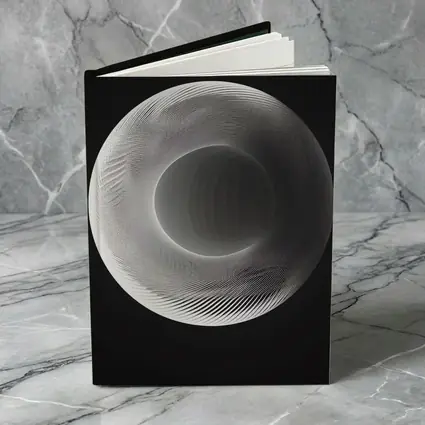 White Geometric Torus Form Black Background
