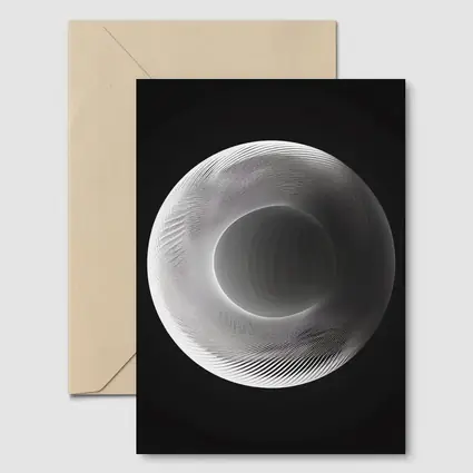 White Geometric Torus Form Black Background