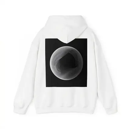 Black White Geometric Sphere Abstract Line Art