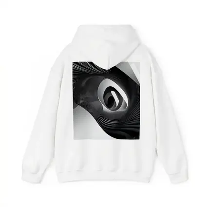 Black White Spiral Abstract Wave Art
