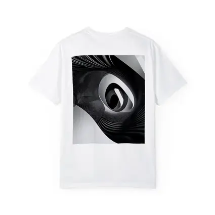 Black White Spiral Abstract Wave Art