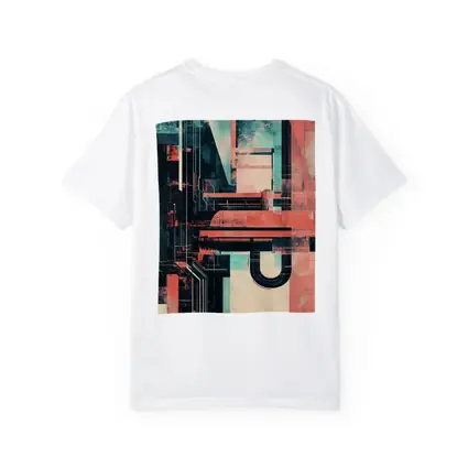 Industrial Abstract Architecture Coral Teal Grunge