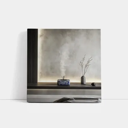 Japanese Minimal Calm Bedroom Interior Gray Wall