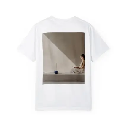 Woman Meditating With Incense Minimalist Interior