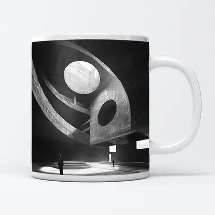 Brutalist Concrete Interior Architecture Black White